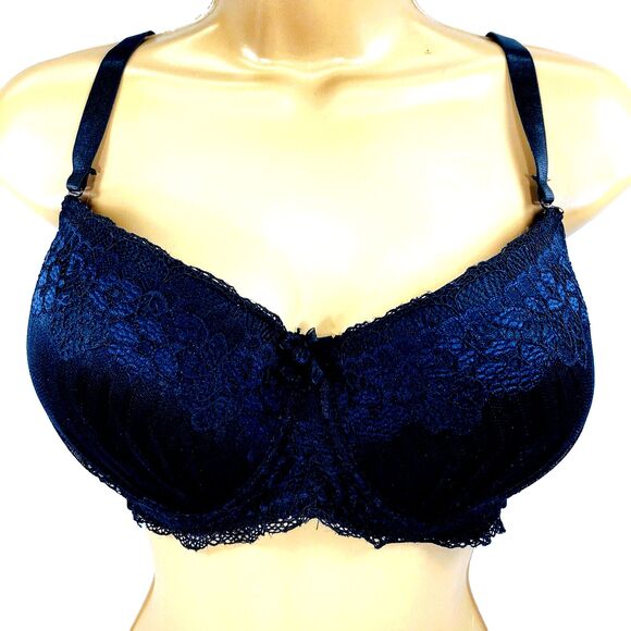 Rene Rofe Bra Black Lace Convertible Demi 38 D Underwire Pushup Padded Sexy - Picture 15 of 15